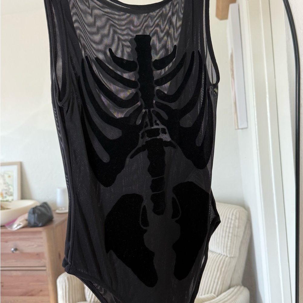 Divided Black Skeleton Chemise